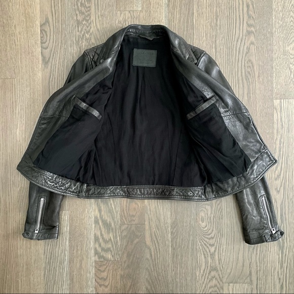 Women's Black Leather Jacket - All Saints - Picture 2 of 3
